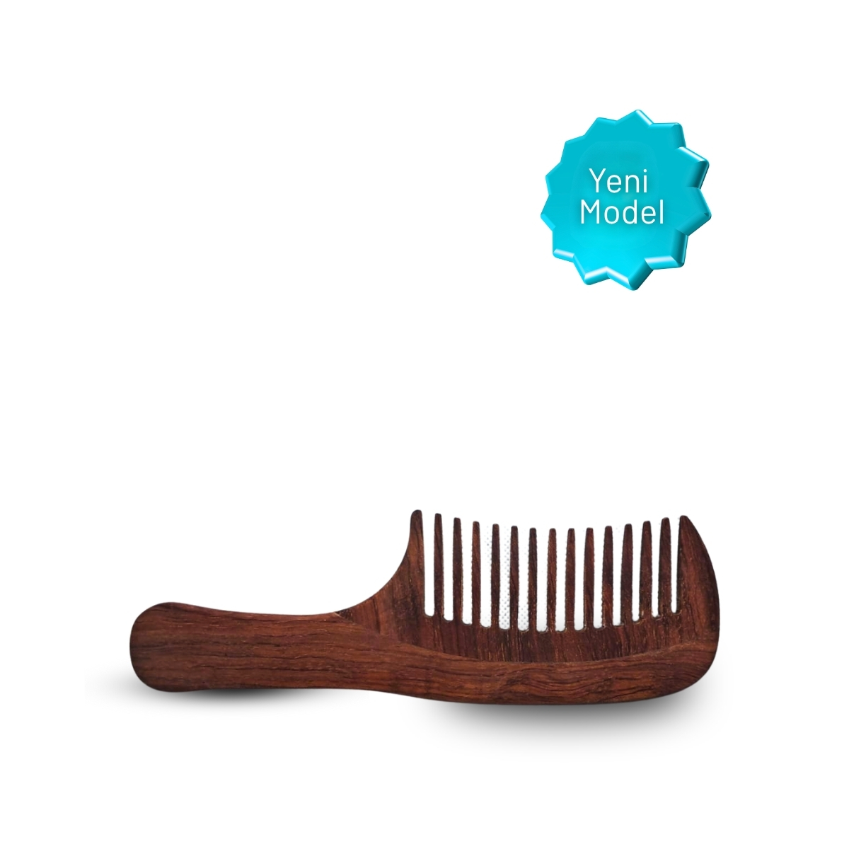 No.2 Gül Ağacından Ahşap Saplı Tarak