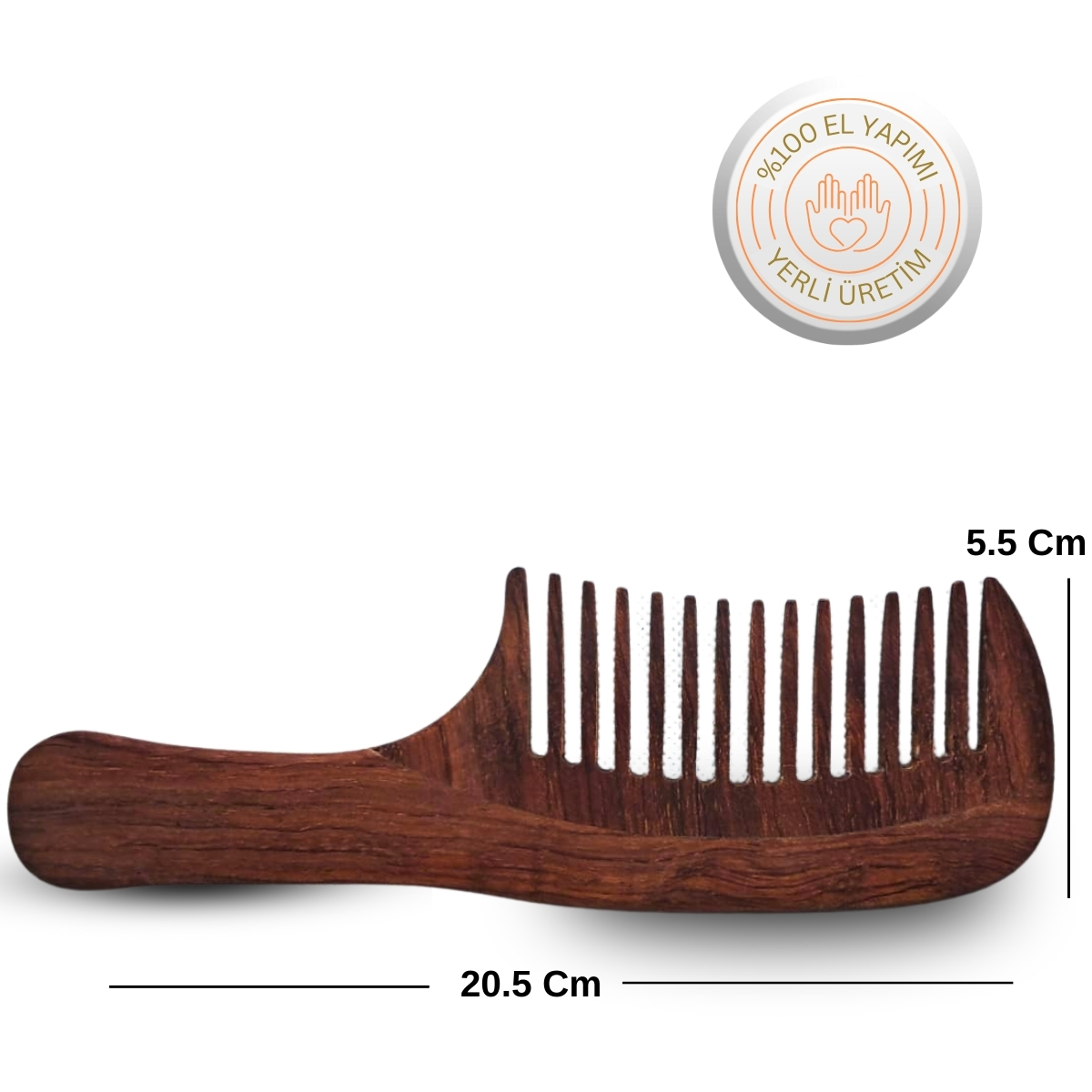 No.2 Gül Ağacından Ahşap Saplı Tarak No.2 Gül Ağacından Ahşap Saplı Tarak