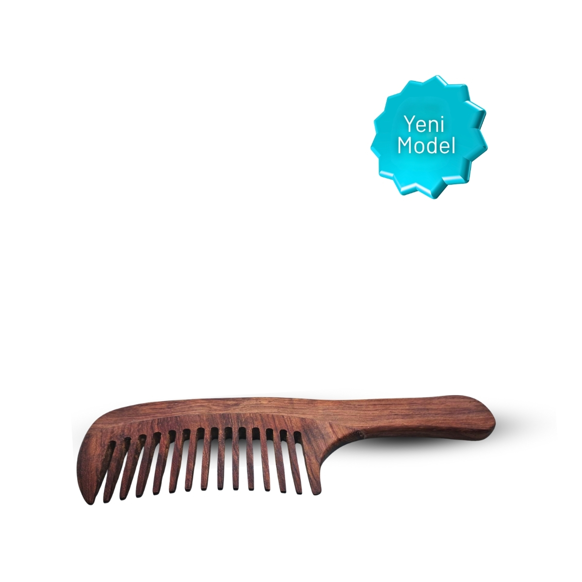 No.2 Gül Ağacından Ahşap Saplı Tarak