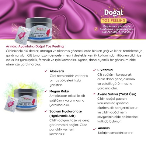 Arındıcı Aydınlatıcı Doğal Toz Peeling  (20  Saşe)