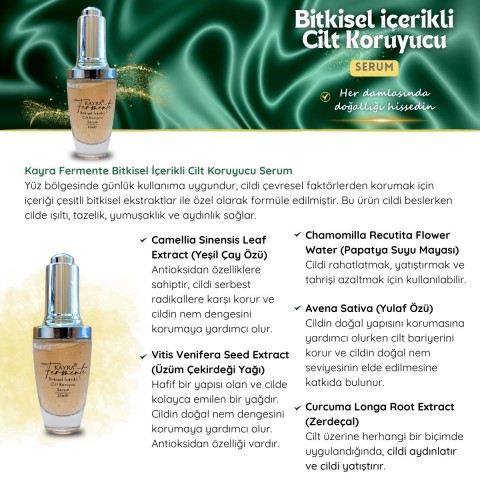 Bitkisel İçerikli Cilt Koruyucu Serum 35 ML