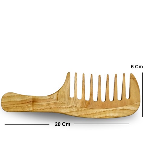 Çınar Ağacından Saplı Saç Açma Tarağı