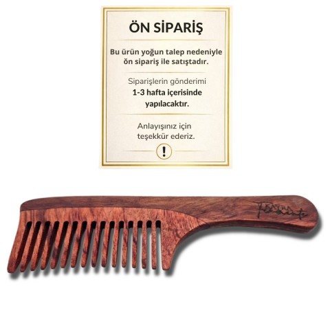 No.1 Gül Ağacından Ahşap Saplı Tarak