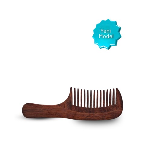 No.2 Gül Ağacından Ahşap Saplı Tarak