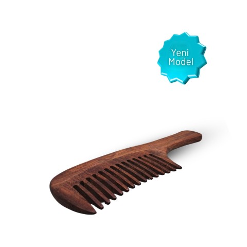 No.2 Gül Ağacından Ahşap Saplı Tarak