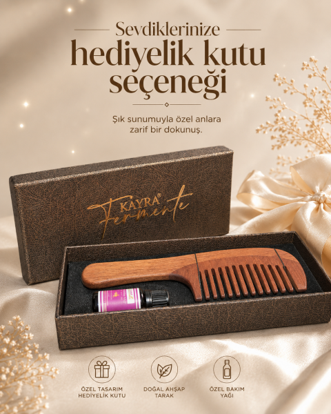 No.2 Sapelli Ağacından Saplı Tarak