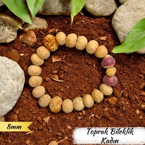 Toprak Bileklik Kadın (İnce Boncuk 8 mm)