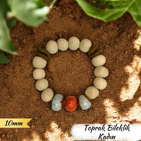 Toprak Bileklik Kadın (Kalın Boncuk 10 mm)
