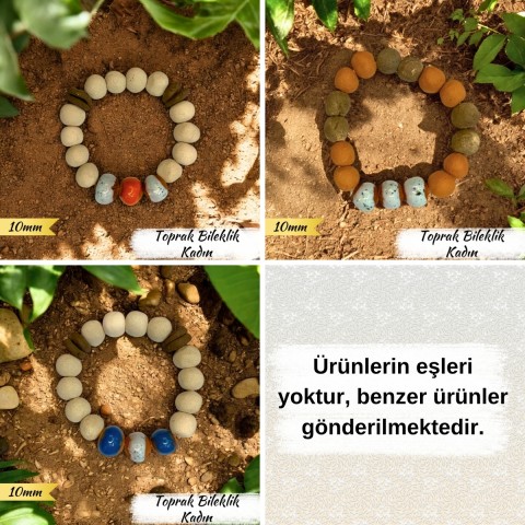 Toprak Bileklik Kadın (Kalın Boncuk 10 mm)