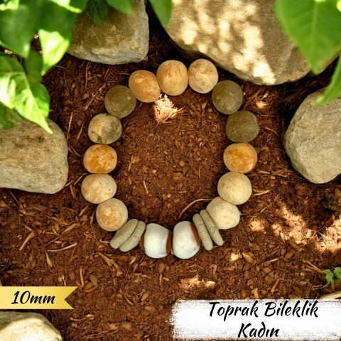 Toprak Bileklik Kadın (Kalın Boncuk 10 mm)