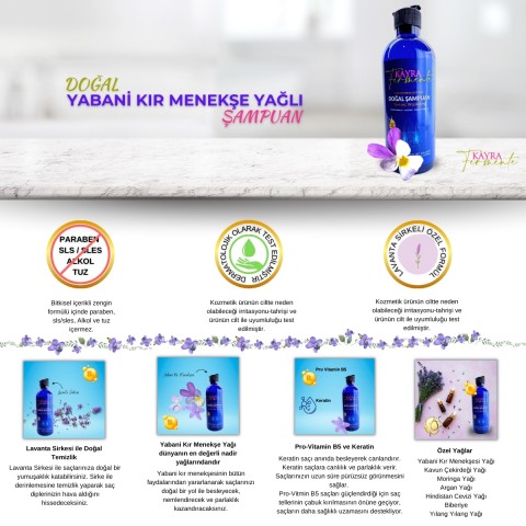 Yabani Menekşe Çiçeği Yağlı Doğal Şampuan 400 ML