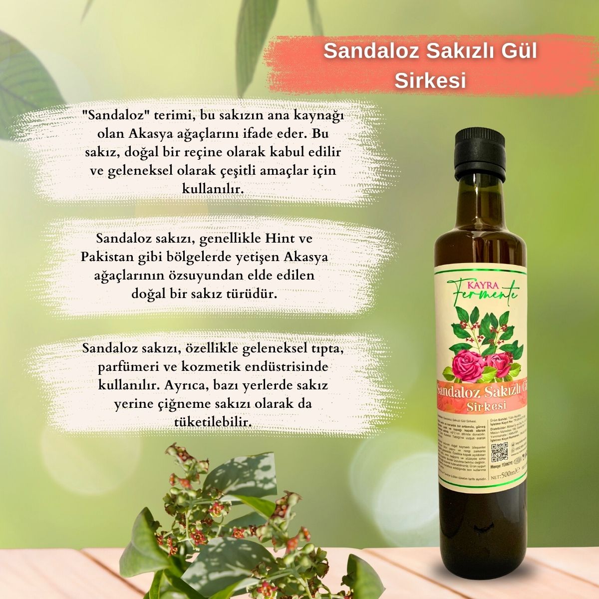 Sandaloz Sakızlı Gül Sirkesi 500 ML