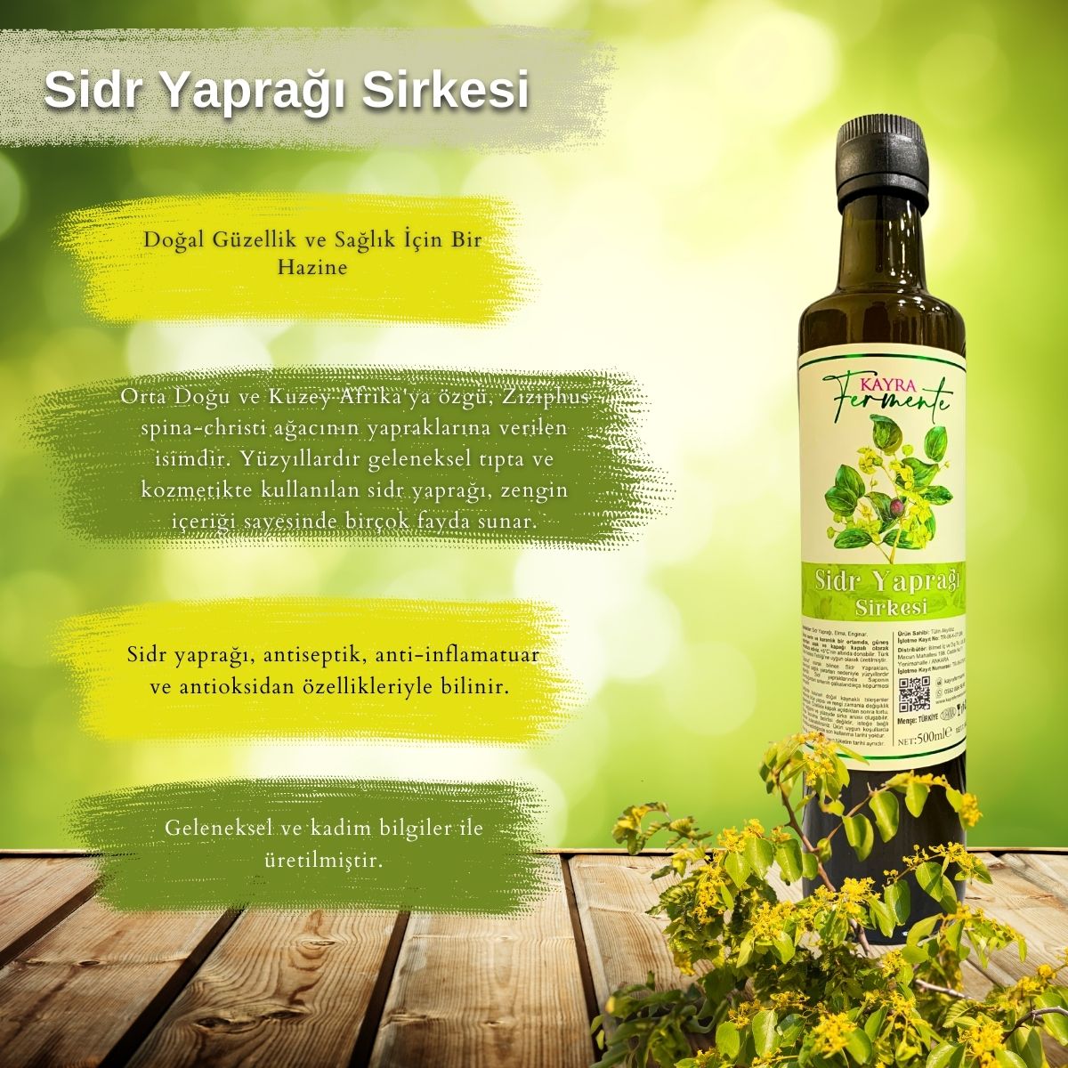 Sidr Yaprağı Sirkesi 500 ML