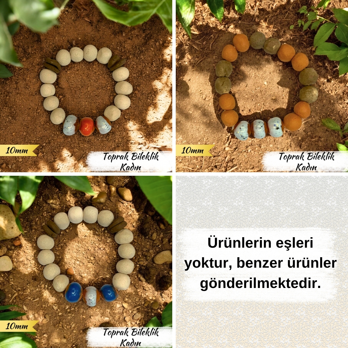 Toprak Bileklik Kadın (Kalın Boncuk 10 mm) Toprak Bileklik Kadın (Kalın Boncuk 10 mm)