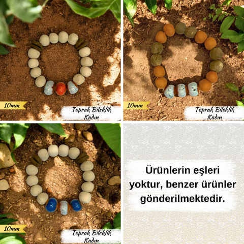 Toprak Bileklik Kadın (Kalın Boncuk 10 mm)