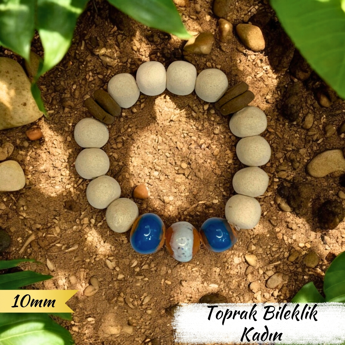 Toprak Bileklik Kadın (Kalın Boncuk 10 mm) Toprak Bileklik Kadın (Kalın Boncuk 10 mm)