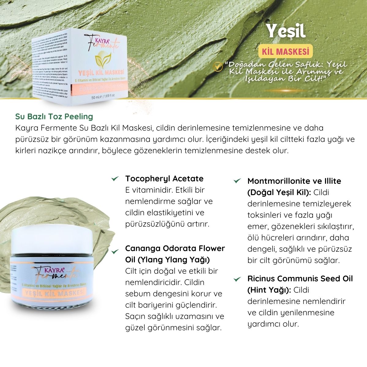 Yeşil Kil Maskesi 50 ML